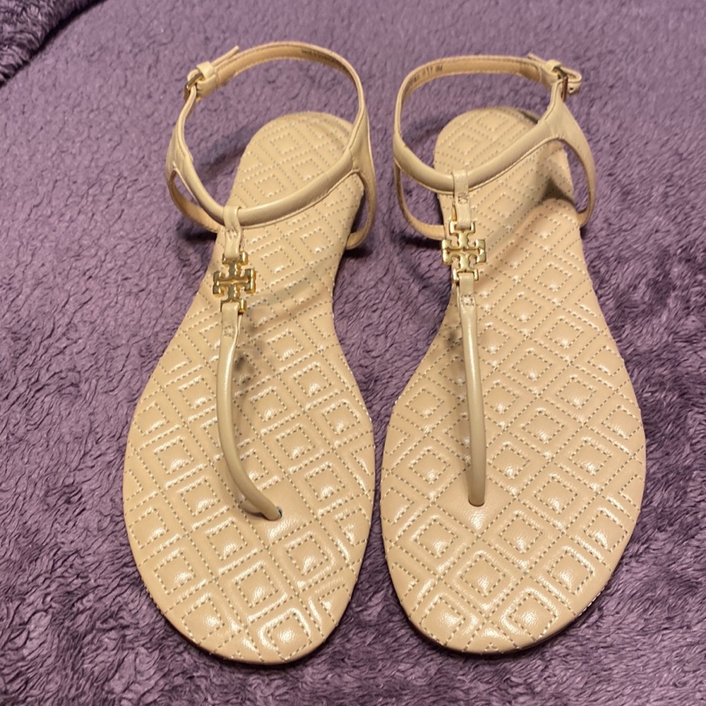 Tory Burch Marion Quilted Sandal Veg Leather
